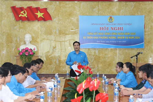 Công đoàn các KCN Bình Thuận tổ chức hội nghị tổng kết công tác công đoàn năm 2023